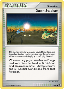 Uncommon Pokémon card Dawn Stadium 79/100 from Majestic Dawn expansion