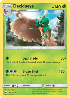Decidueye 11/149 Pokémon card from Sun & Moon for sale at best price