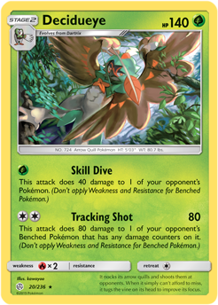 Decidueye 20/236 Pokémon card from Cosmic Eclipse for sale at best price
