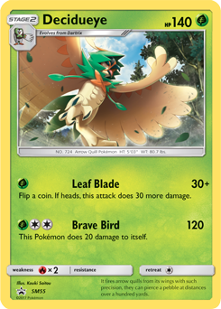 Promo Pokémon card Decidueye SM55 from Sun and Moon Promos expansion