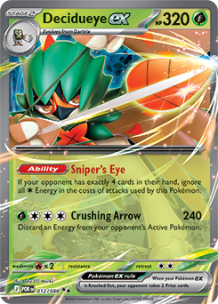 Double rare Pokémon card Decidueye ex 12/88 from Perfect Order expansion