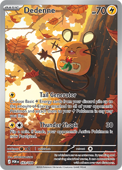 Illustration rare Pokémon card Dedenne 93/88 from Perfect Order expansion
