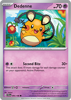 Common Pokémon card Dedenne 095/198 from Scarlet & Violet expansion