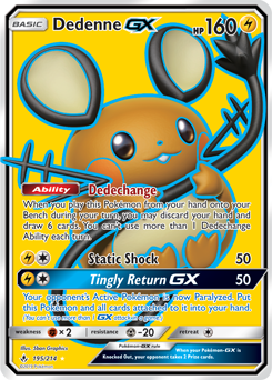 Dedenne GX 195/214 Pokémon card from Unbroken Bonds for sale at best price