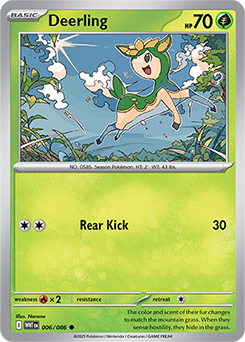 Common Pokémon card Deerling 6/86 from White Flare expansion