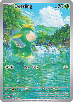 Illustration rare Pokémon card Deerling 91/86 from White Flare expansion