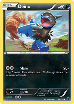 Deino 76/116 Pokémon card from Plasma Freeze for sale at best price
