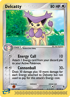 Carte Pokémon Delcatty 29/109 de la série Ex Rubis & Saphir en vente au meilleur prix