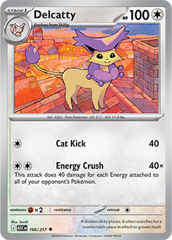 Carte Pokémon Peu commune Delcatty 166/217 de la série Héros Transcendants