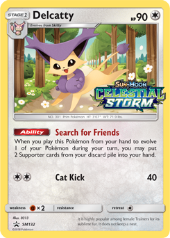 Promo Pokémon card Delcatty SM132 from Sun and Moon Promos expansion