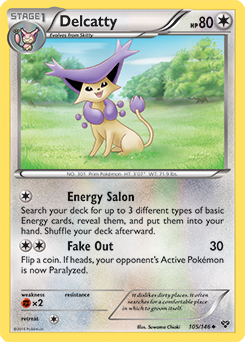 Uncommon Pokémon card Delcatty 105/146 from X&Y expansion