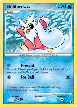 Delibird 36/106 Pokémon card from Great Encounters for sale at best price