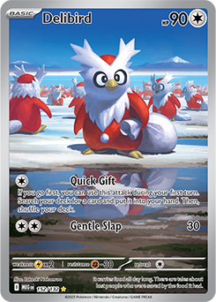 Illustration rare Pokémon card Delibird 152/132 from Mega Evolution expansion