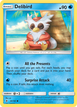 Delibird 26/145 Pokémon card from Guardians Rising for sale at best price