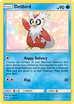 Delibird 57/214 Pokémon card from Lost Thunder for sale at best price