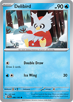 Common Pokémon card Delibird 046/193 from Paldea Evolved expansion