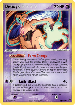 Carte Pokémon Rare Deoxys 16/107 de la série Ex Deoxys