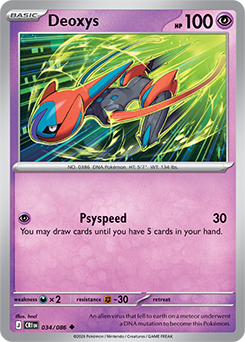 Carte Pokémon Peu commune Deoxys 34/86 de la série Chaos Ascendant