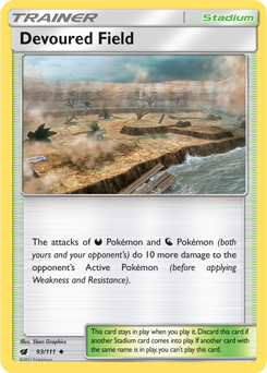 Uncommon Pokémon card Devoured Field 93/111 from Crimson Invasion expansion