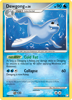 Uncommon Pokémon card Dewgong 45/123 from Mysterious Treasures expansion