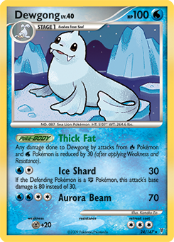 Rare Pokémon card Dewgong 24/147 from Supreme Victors expansion