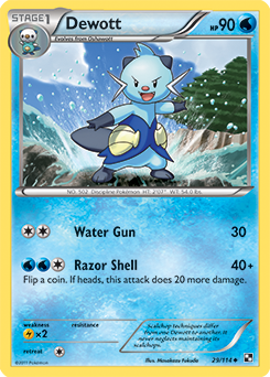 Uncommon Pokémon card Dewott 29/114 from Black & White expansion