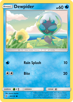 Common Pokémon card Dewpider 48/236 from Unified Minds expansion