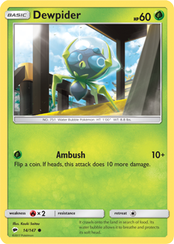 Dewpider 14/147 Pokémon card from Burning Shadows for sale at best price