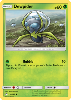 Dewpider 16/156 Pokémon card from Untra Prism for sale at best price