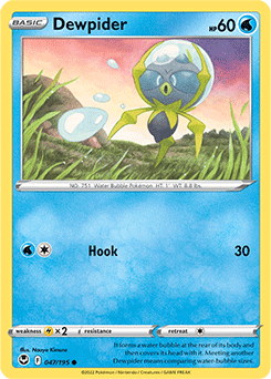 Common Pokémon card Dewpider 047/195 from Silver Tempest expansion