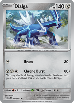 Rare Pokémon card Dialga 95/132 from Mega Evolution expansion