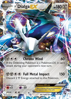 Pokémon EX Pokémon card Dialga EX 62/119 from Phantom Forces expansion