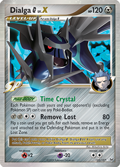 Lv. X Pokémon card Dialga LV.X 122/127 from Platinuim expansion
