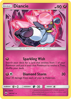 Diancie 94/147 Pokémon card from Burning Shadows for sale at best price