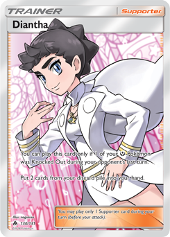 Full Art Trainer Pokémon card Diantha 130/131 from Forbidden Light expansion