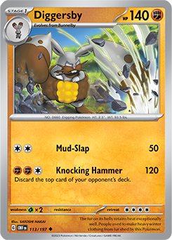 Diggersby 113/197 Pokémon card from Obsidian Flames for sale at best price