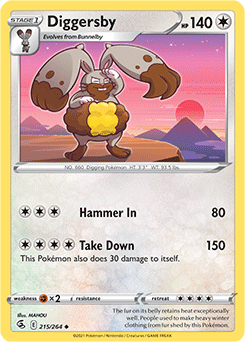 Diggersby 215/264 Pokémon card from Fusion Strike for sale at best price