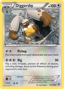 Uncommon Pokémon card Diggersby 112/146 from X&Y expansion
