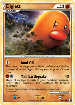 Common Pokémon card Diglett 61/102 from Triumphant expansion