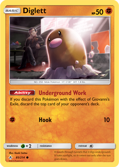 Diglett 85/214 Pokémon card from Unbroken Bonds for sale at best price