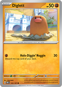 Diglett 103/197 Pokémon card from Obsidian Flames for sale at best price