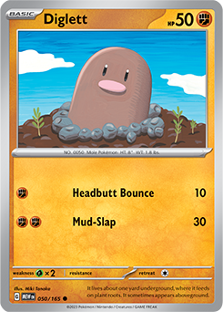Common Pokémon card Diglett 50/165 from 151 expansion