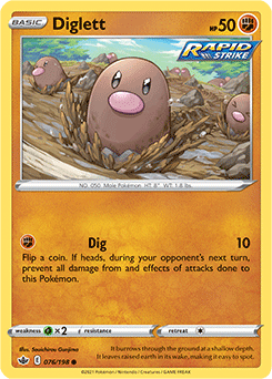Diglett 76/198 Pokémon card from Chilling Reign for sale at best price