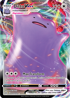 Ultra rare VMAX Pokémon card Ditto VMAX 051/072 from Shining Fates expansion