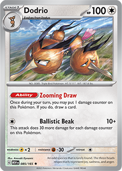Rare Pokémon card Dodrio 85/165 from 151 expansion