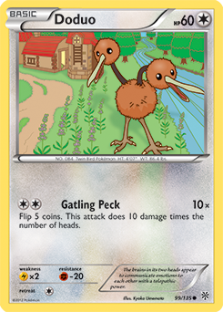 Common Pokémon card Doduo 99/135 from Plasma Storm expansion