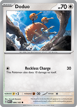Common Pokémon card Doduo 84/165 from 151 expansion