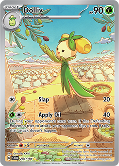 Illustration rare Pokémon card Dolliv 200/198 from Scarlet & Violet expansion