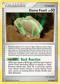 Common Pokémon card Dome Fossil 89/100 from Majestic Dawn expansion
