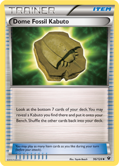 Uncommon Pokémon card Dome Fossil Kabuto 96/124 from Fates Collide expansion